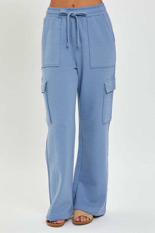 RISEN High Rise Cargo Sweatpants