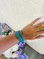 Teal Bead Stretchy Bracelet