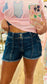 Risen-Dark Wash Cargo Shorts