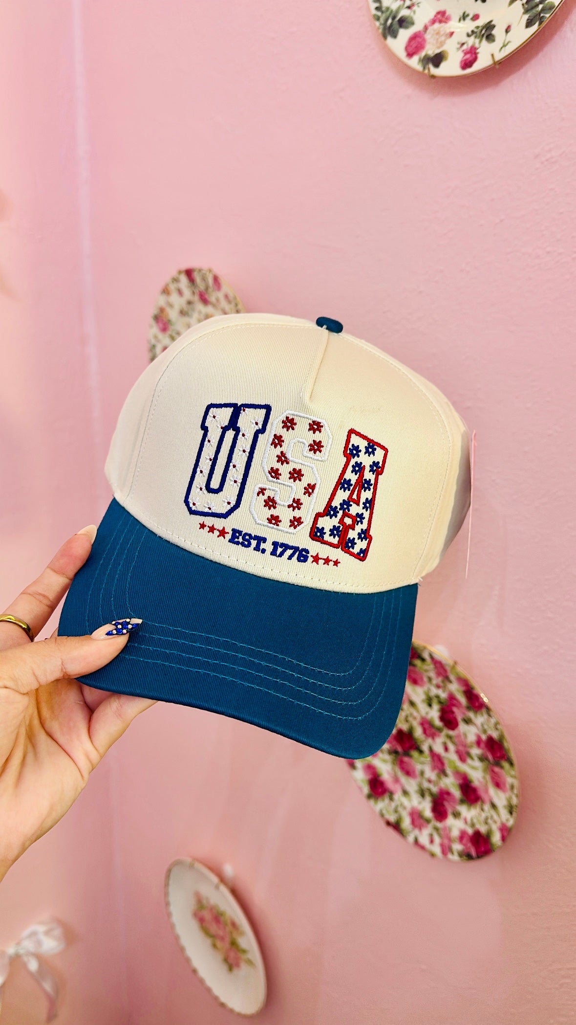 Simply Southern Floral USA Trucker Hat