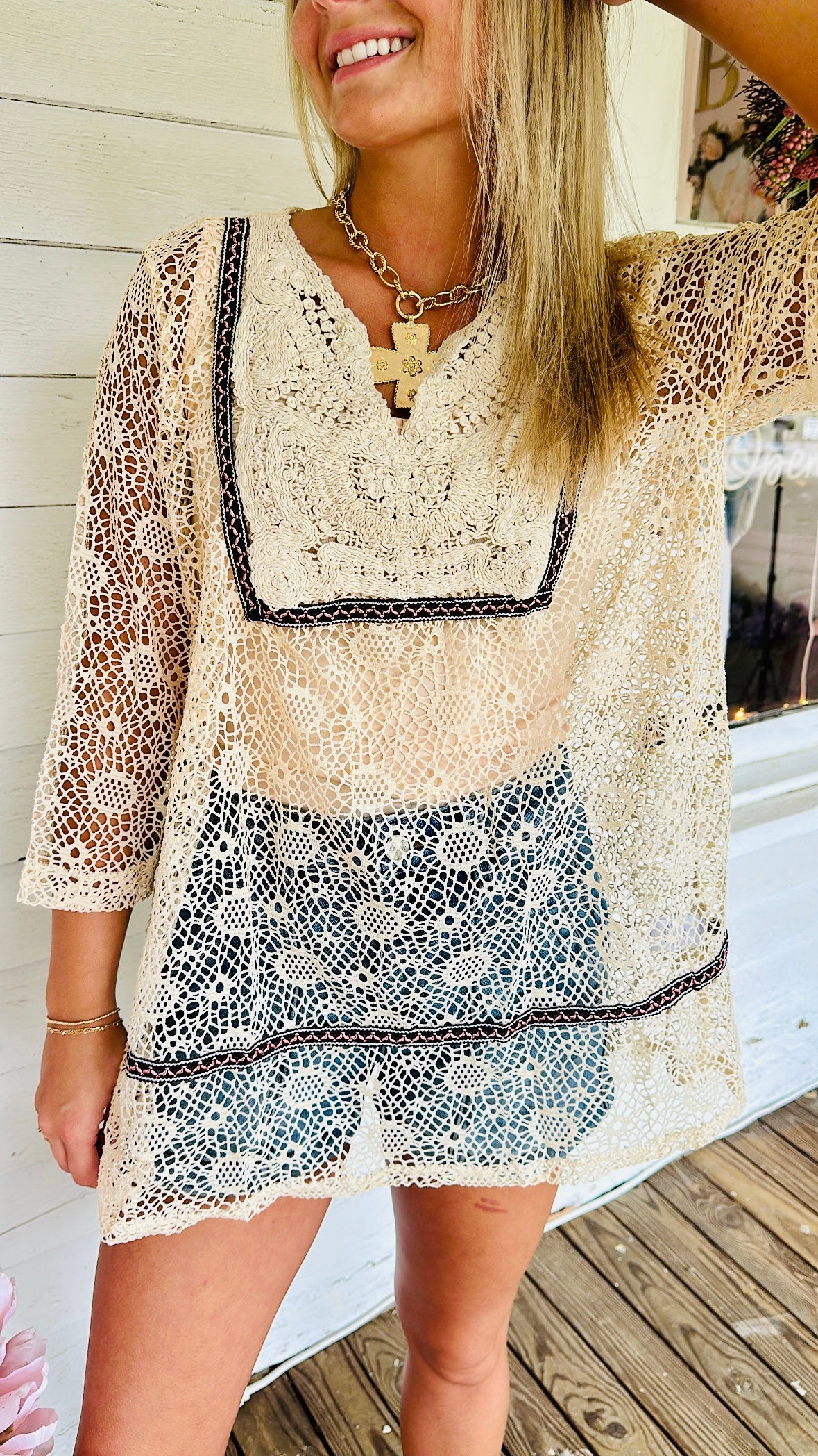 Canyon Lace Peasant Blouse