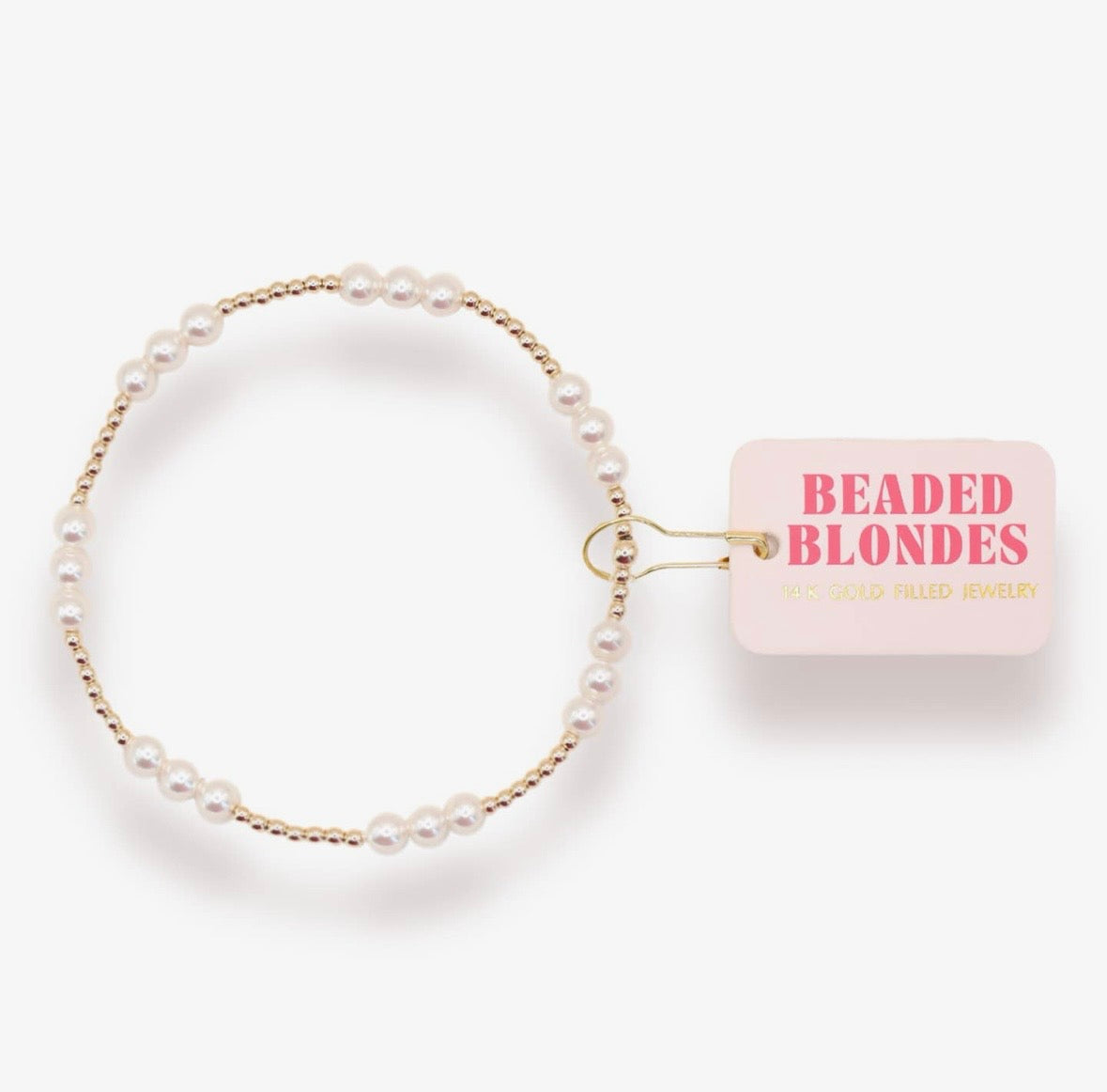 Beaded Blondes-ILY Pearl Gold Bracelet