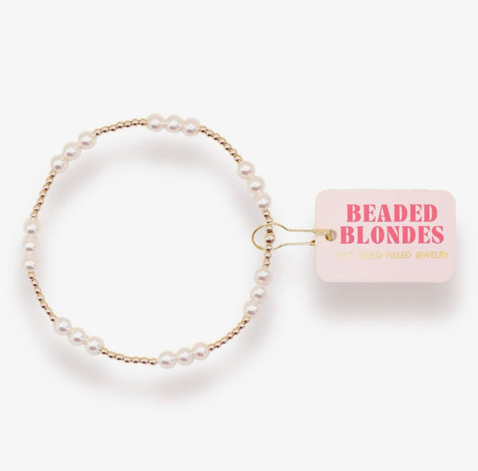 Beaded Blondes-ILY Pearl Gold Bracelet