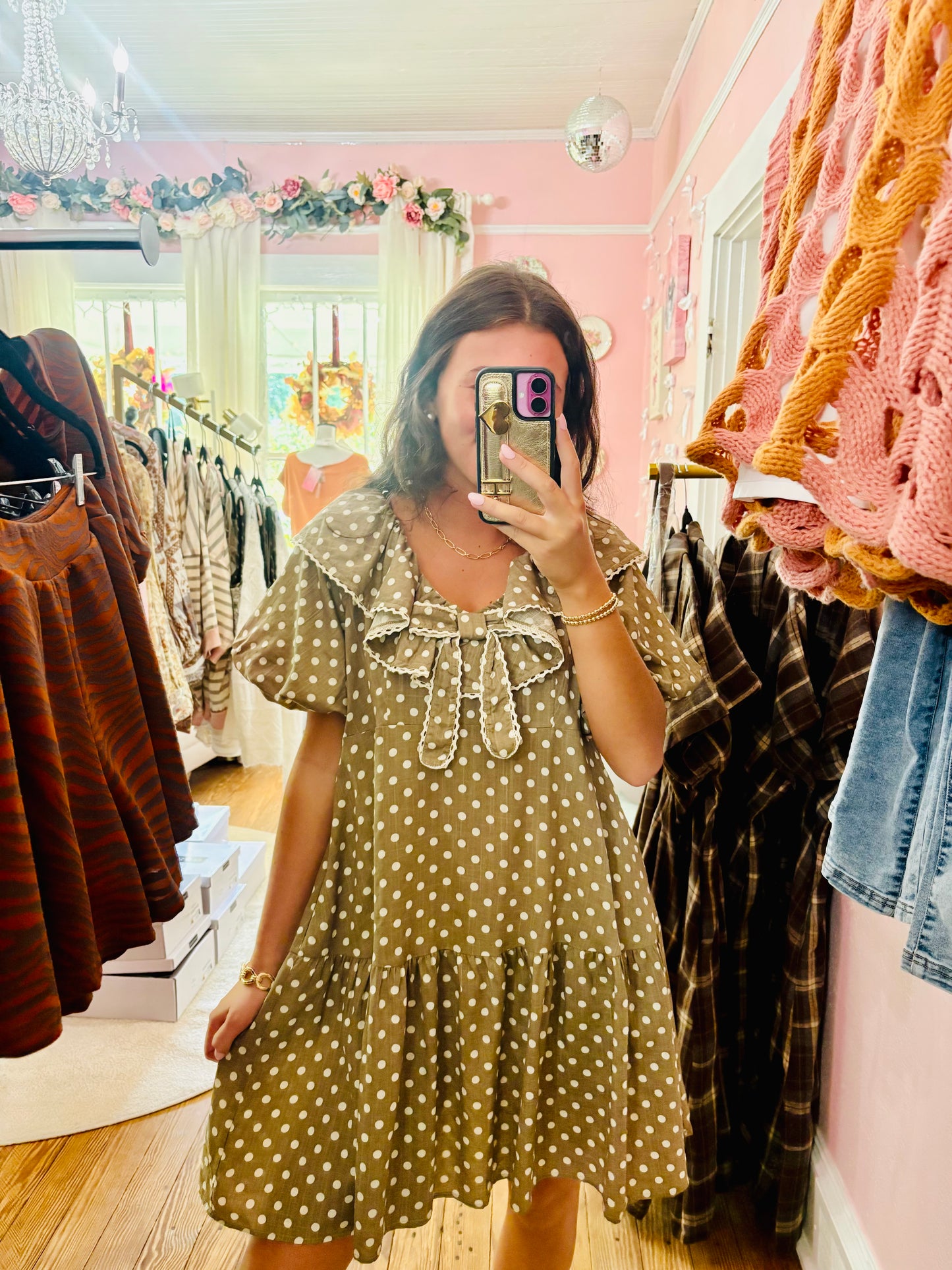 Brown Sugar Dot Mini Dress