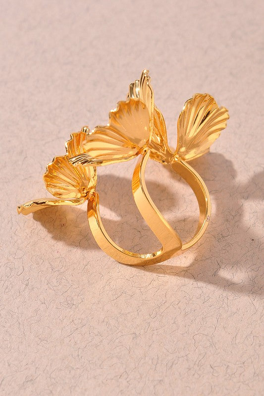 Triple Flower Adjustable Ring
