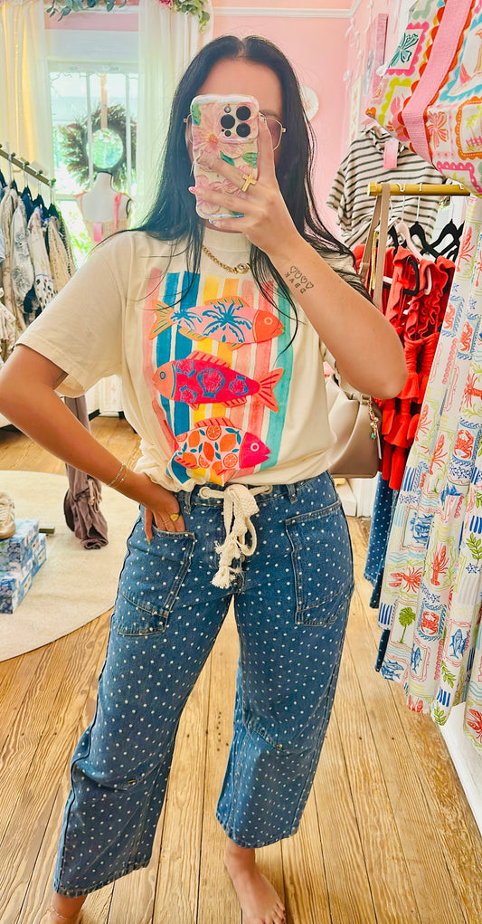 Dot Wash Denim Pants