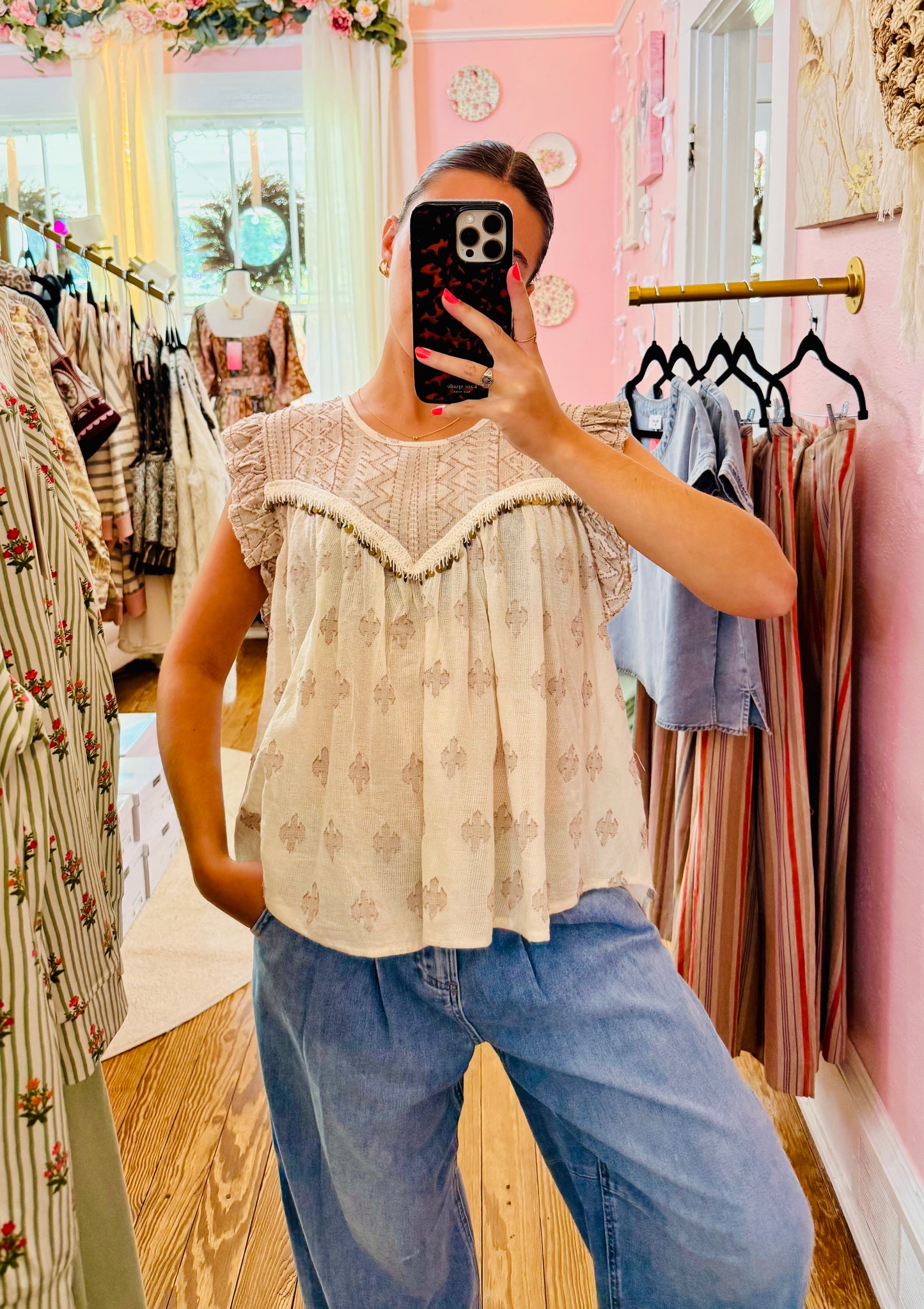 Metallic Disc Crochet Top