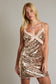 Champagne Sequin Mini Dress