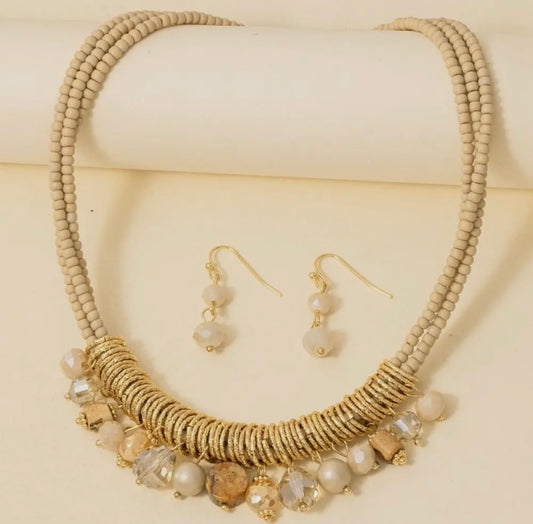 Mixed Beaded Statement Necklace