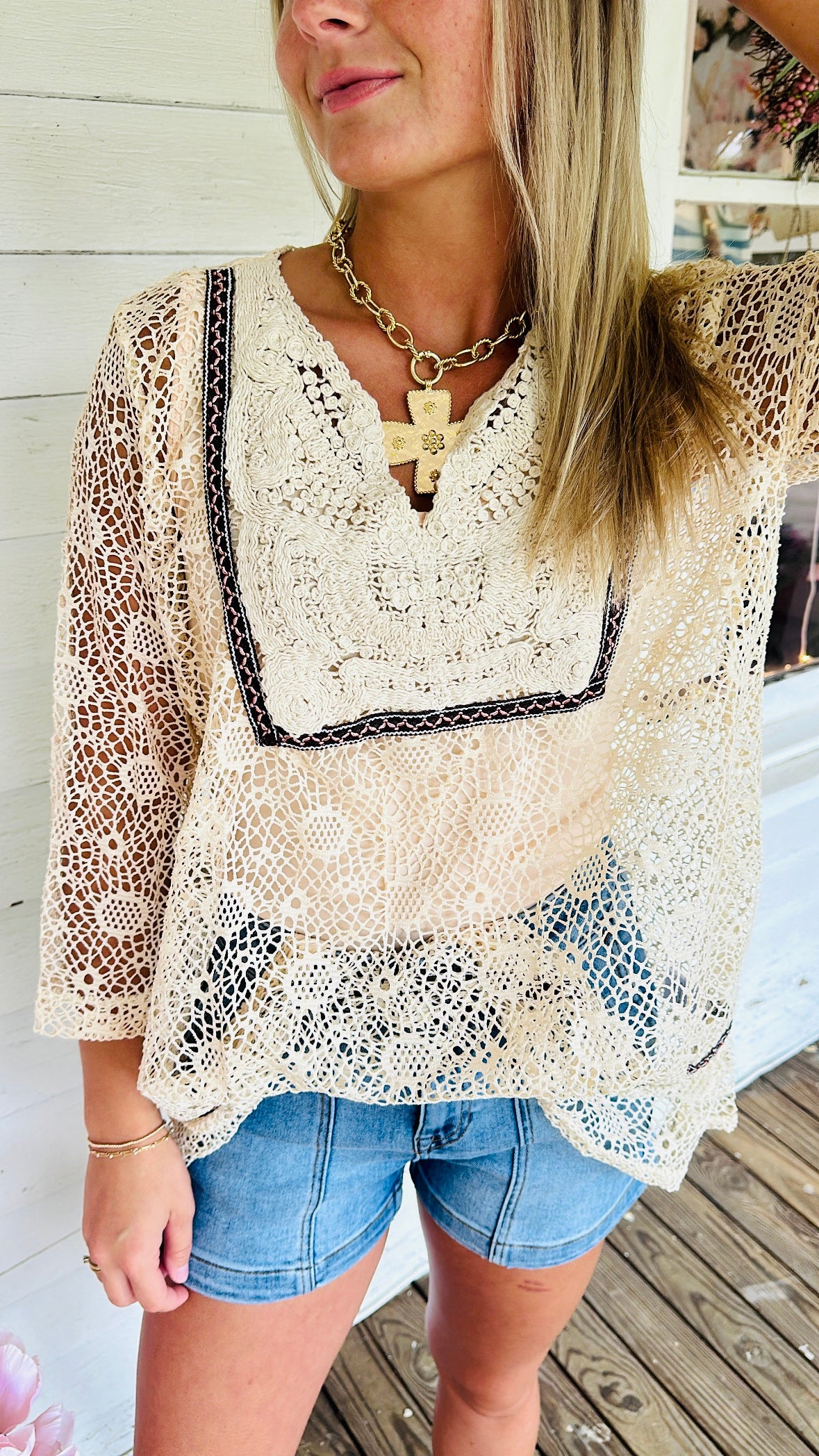 Canyon Lace Peasant Blouse