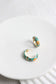 Floral Enamel Huggie Hoop Earrings