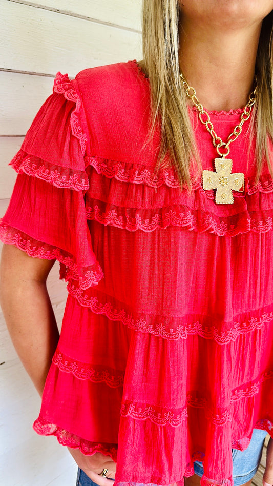 Lace Trim Swing Top