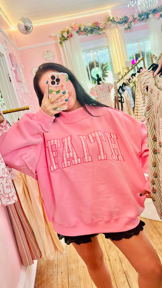Faith Mock Neck Sweatshirt