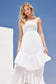 Strapless Tiered Ruffle Midi Dress