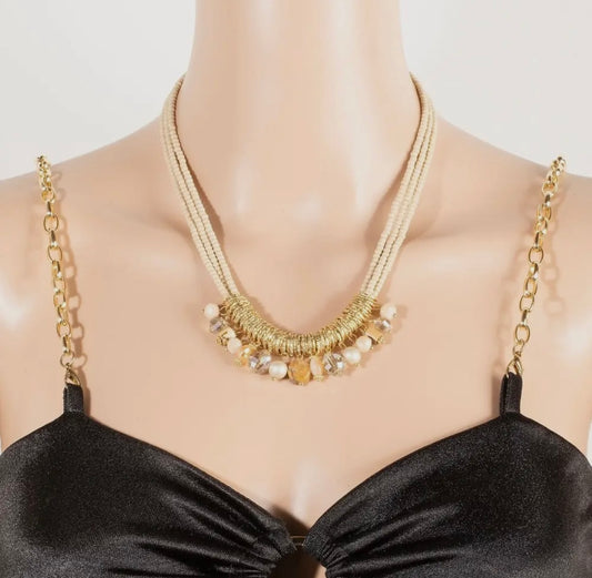 Mixed Beaded Statement Necklace