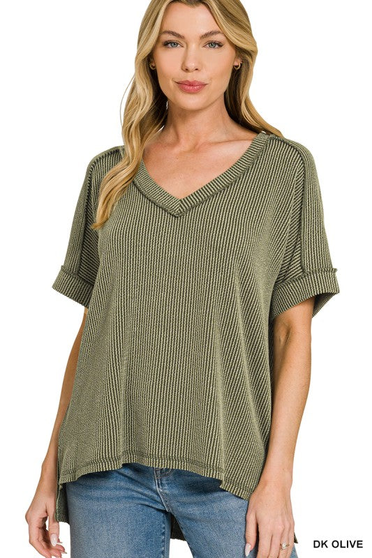 Raised Rib Short Sleeve