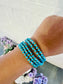 Teal Bead Stretchy Bracelet
