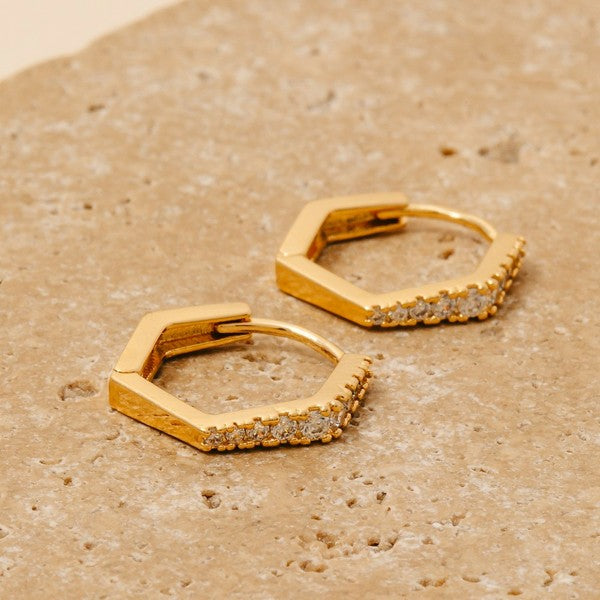 Hexagon Hoop Earrings