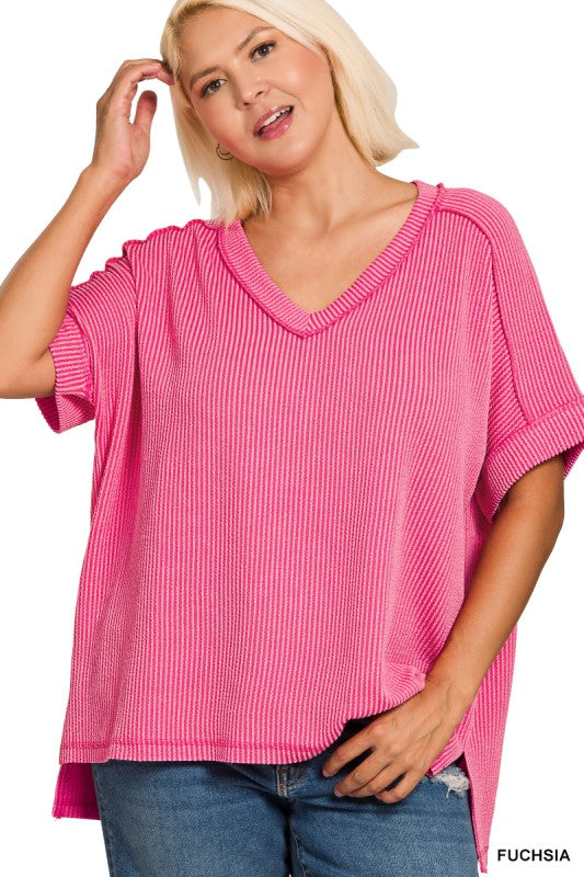 Raised Rib Short Sleeve