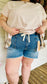 Risen-Slouchy Eyelet String Detail Shorts