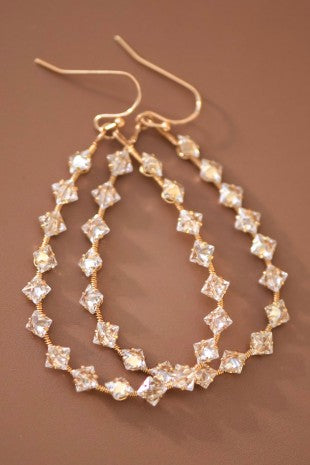 Zircon Crystal Teardrop Earrings