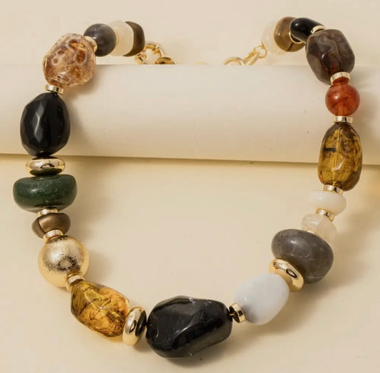 Mixed Marble Chunky Necklace
