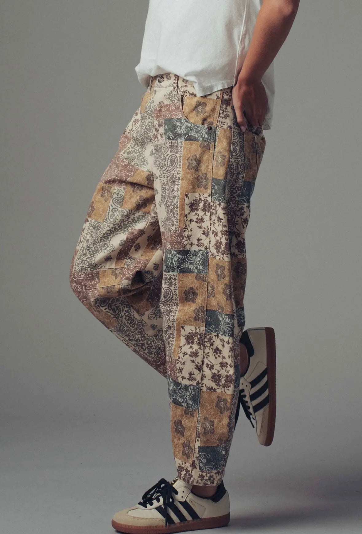 Boho Patchwork Wide Leg Pants