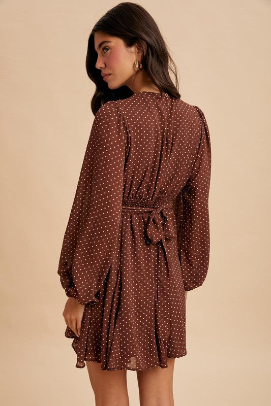 Polka Dot Flared Mini Dress