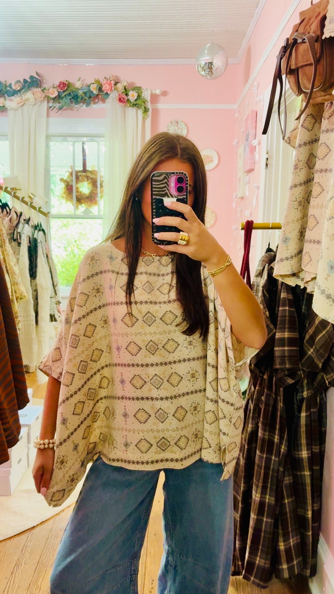 Geometric Print Blouse