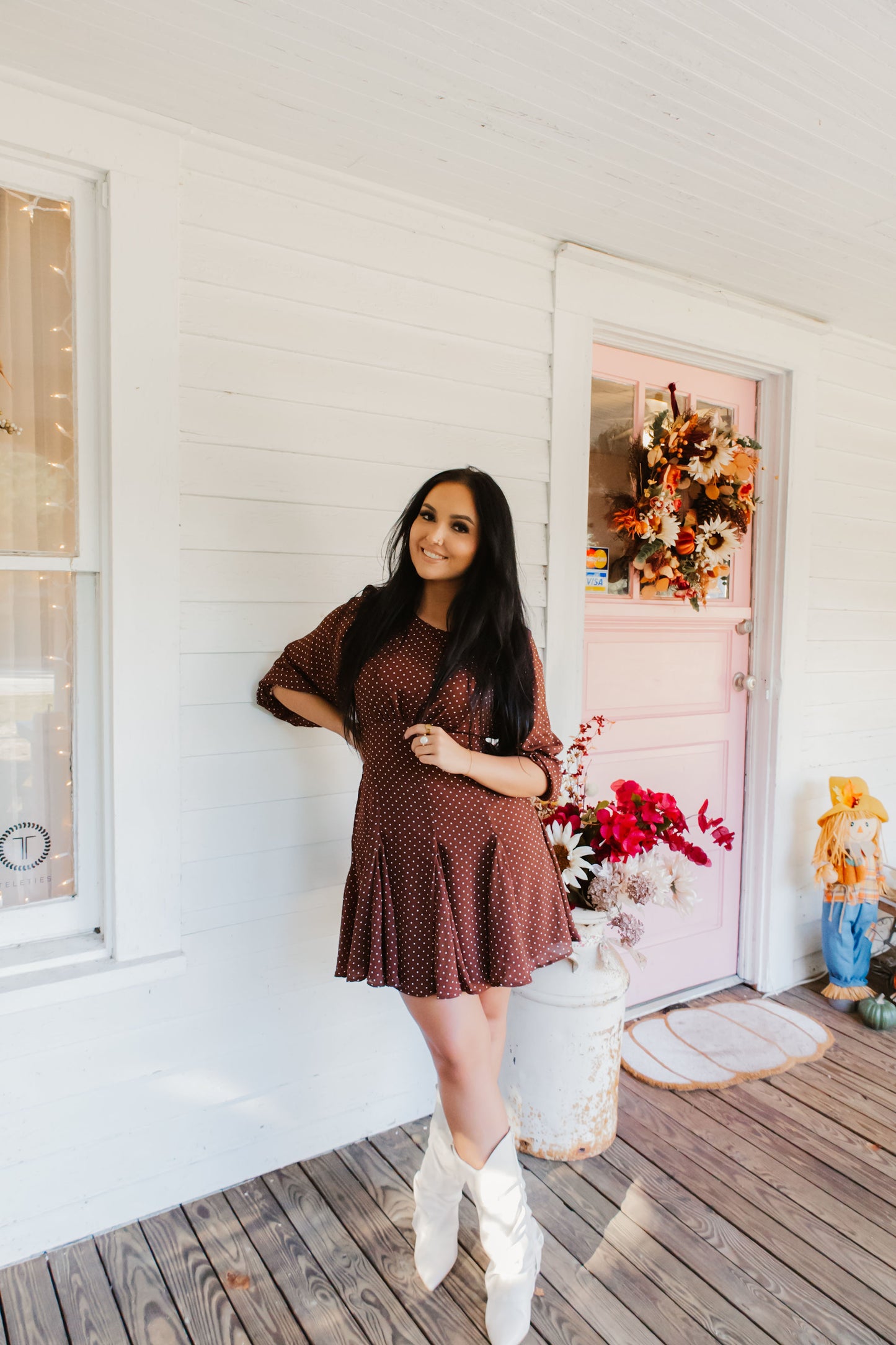 Polka Dot Flared Mini Dress