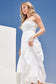 Strapless Tiered Ruffle Midi Dress