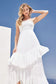 Strapless Tiered Ruffle Midi Dress