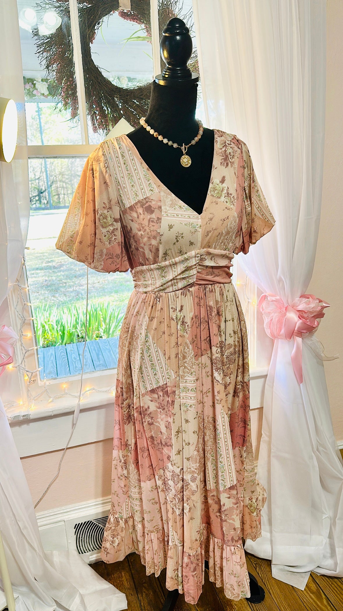 Blushing Meadow Midi Dress
