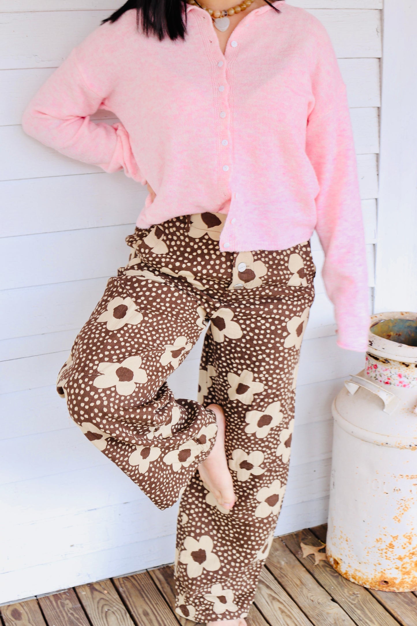 Coco Brown Floral Pants