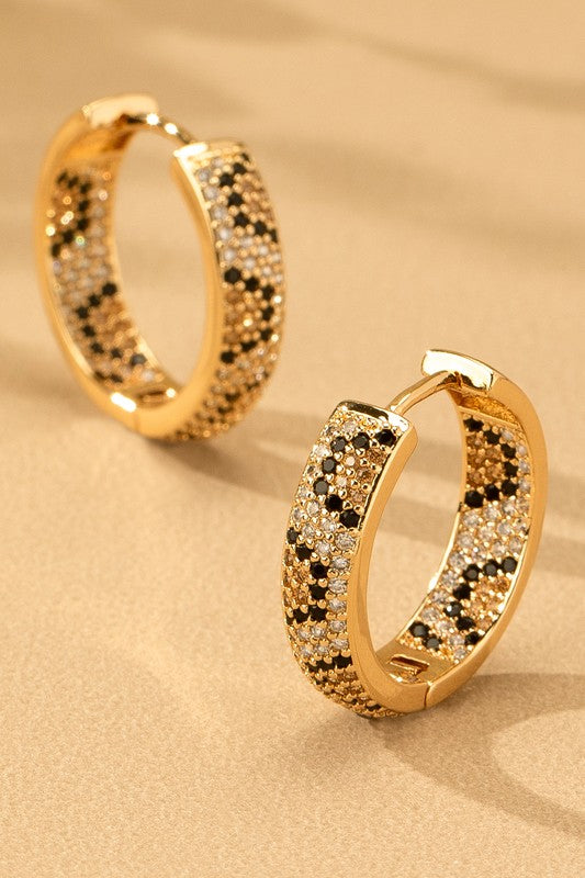 Zirconia Leopard Hoops