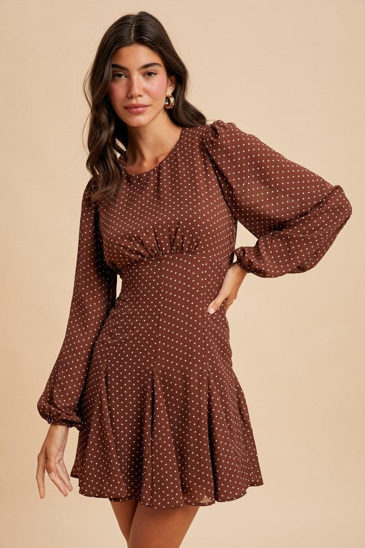 Polka Dot Flared Mini Dress