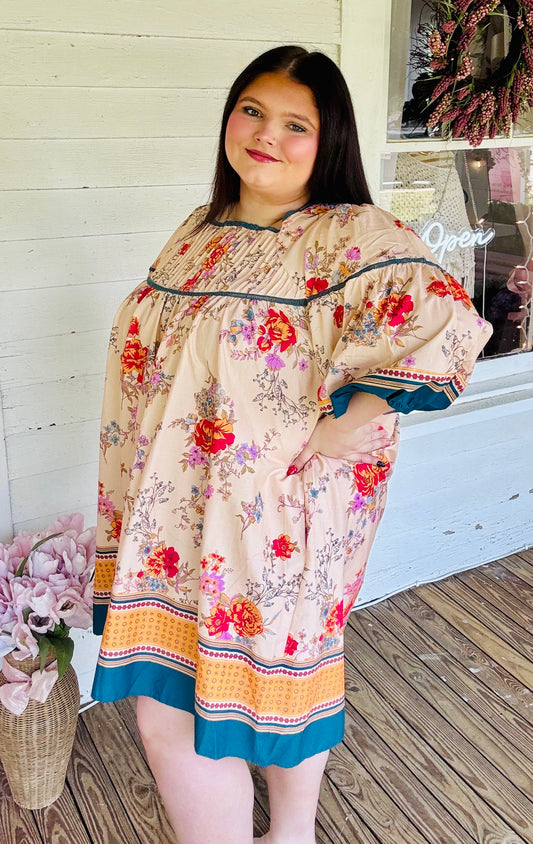 Plus-Full Bloom Babe Mini Dress