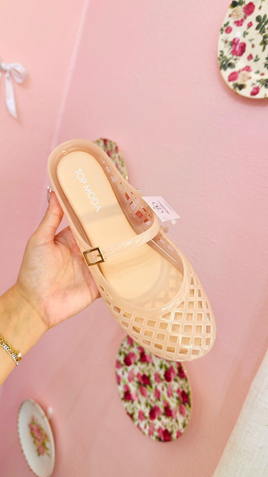 Nude Jelly Jane Flats