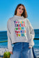 Happy Reversible Graphic Mock Neck Sweatshirt