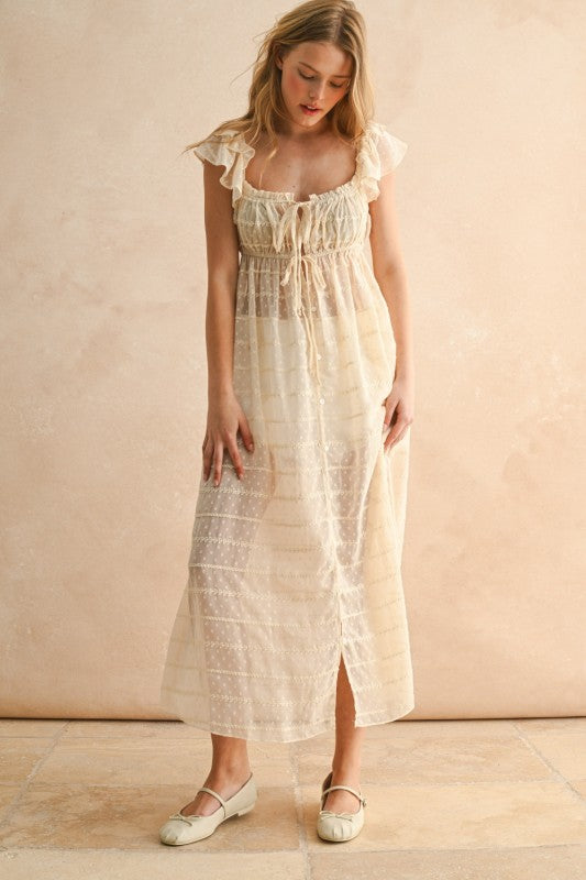 Sheer Textured Chiffon Kimono/Dress