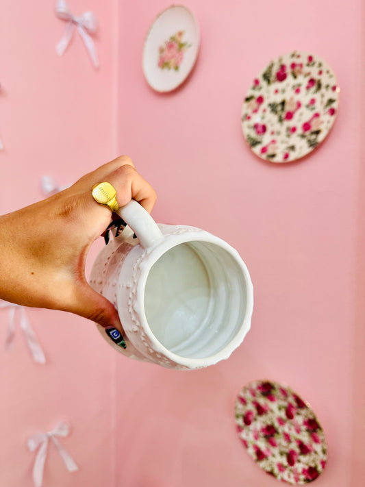 Sculpted White Tree Mug