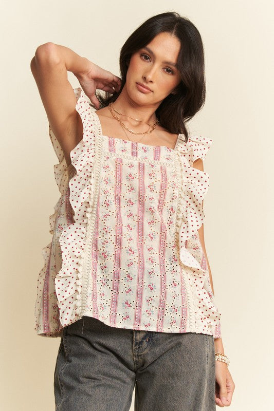 Ladylike Ruffle Sleeve Top