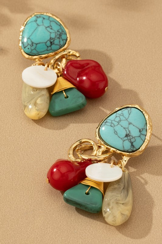 Mixed Bead Cluster Earrings