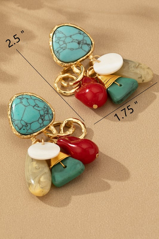 Mixed Bead Cluster Earrings