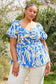 PLUS-Printed Short Sleeve Top
