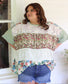 PLUS-Floral Four Pattern Top