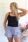 Waist Tie Check Shorts