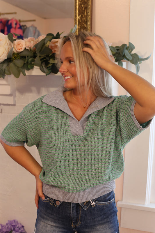 Short Sleeve Settled Sweater