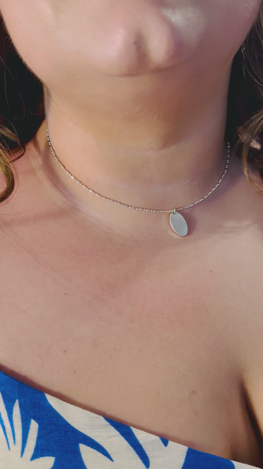 Silver Pleated Necklace